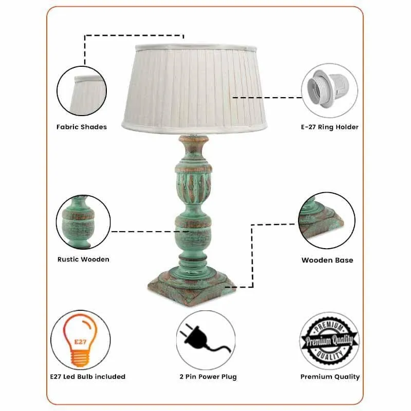 Earthine Fabric Table Lamp - Blue media 5