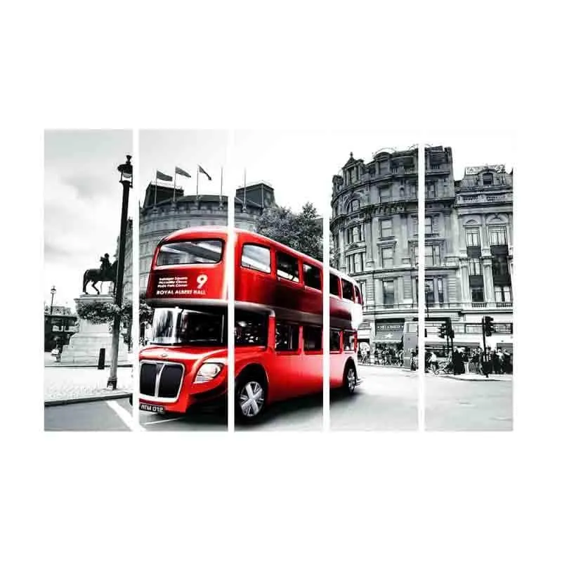 Double Decker Panelled Canvas Wall Art - Five Piece Set media 5