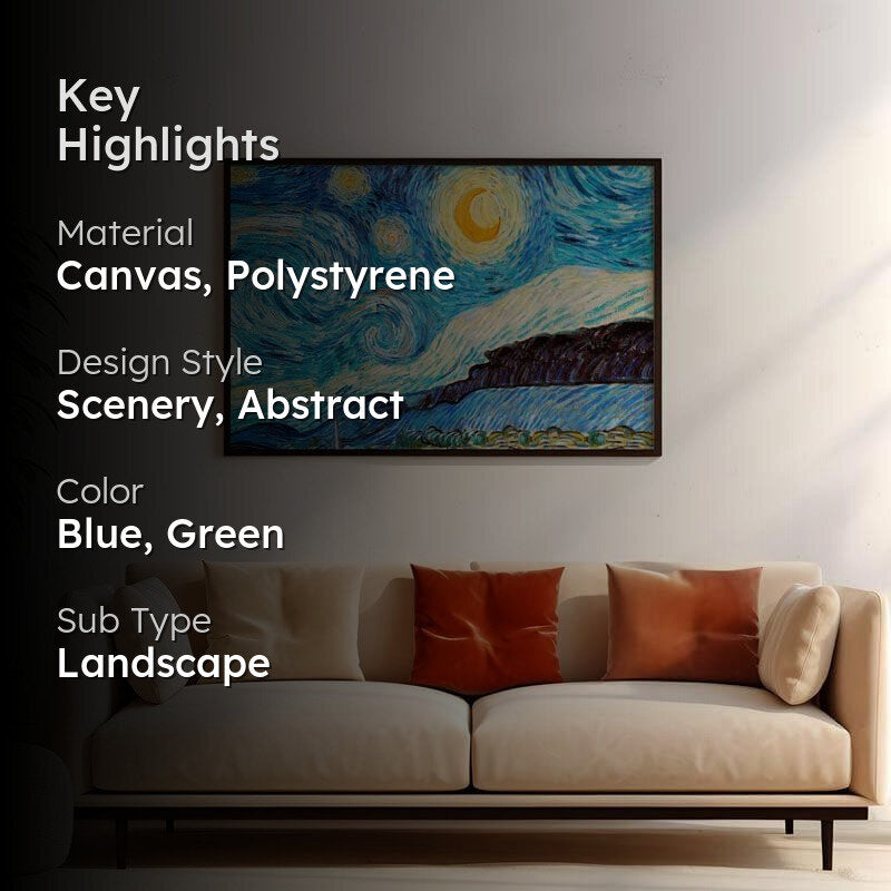 Starry Night By Vincent Van Gogh - Black Frame media 2