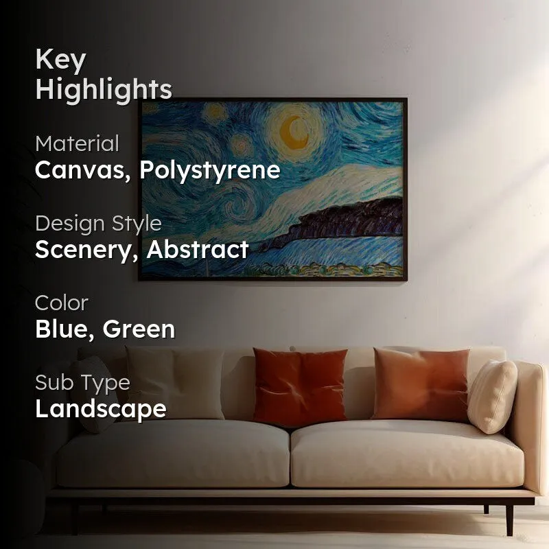 Starry Night By Vincent Van Gogh - Black Frame media 2