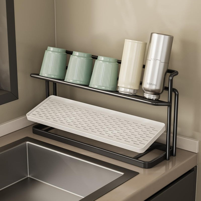 Cupvia 2-Tier Cup Organizer with Tray - Black media 7
