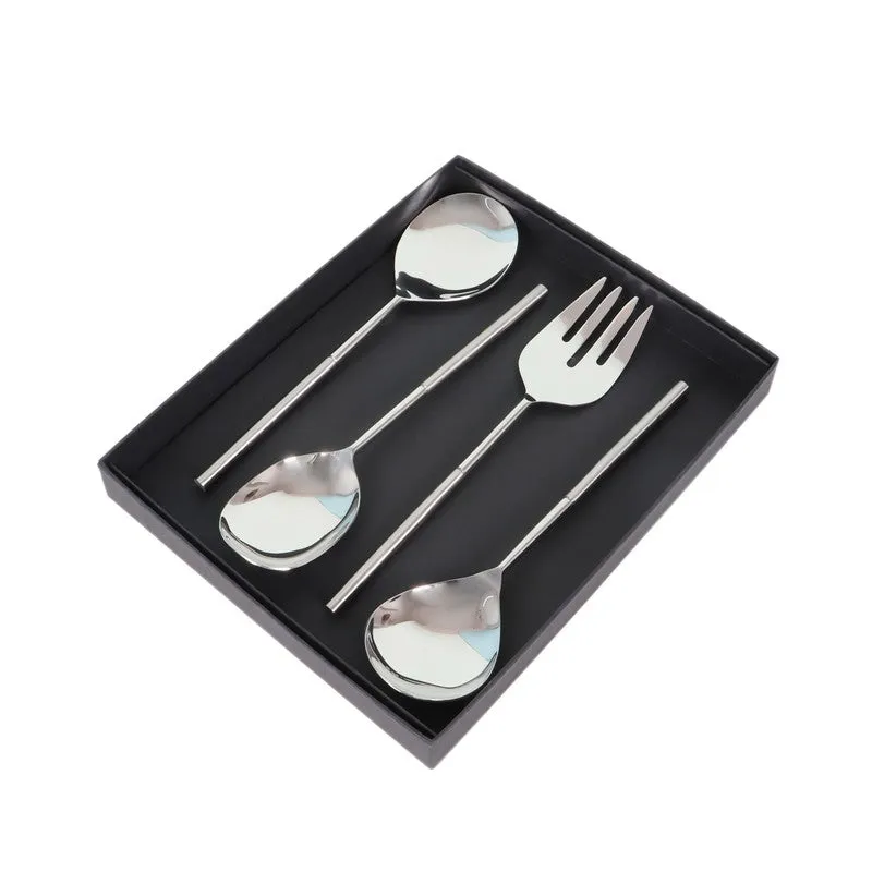 Elegant Steel Cutlery Set (Silver) - Set Of Four media 6