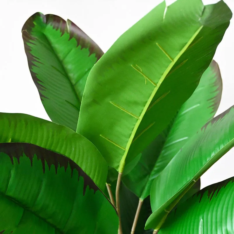 Faux Artificial Banana Leaf Plant With Black Plastic Pot - 79 cm (2.6 ft) media 4