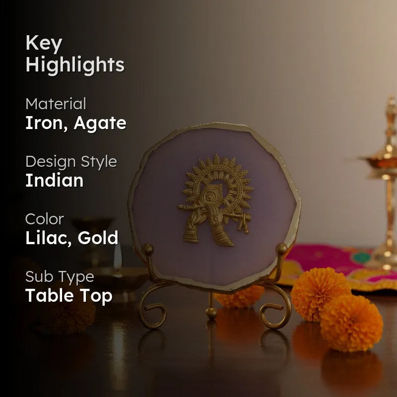 Krishna Harmony Agate Showpiece With Stand - Lilac media 2