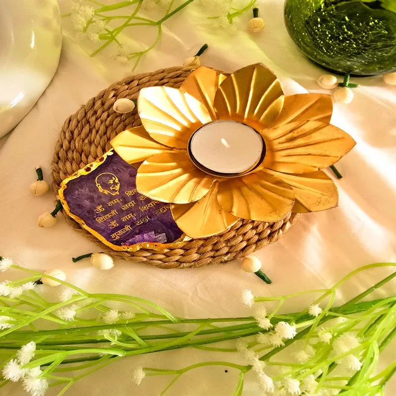 Anvaya Tea Light Candle Holder - Purple media 3