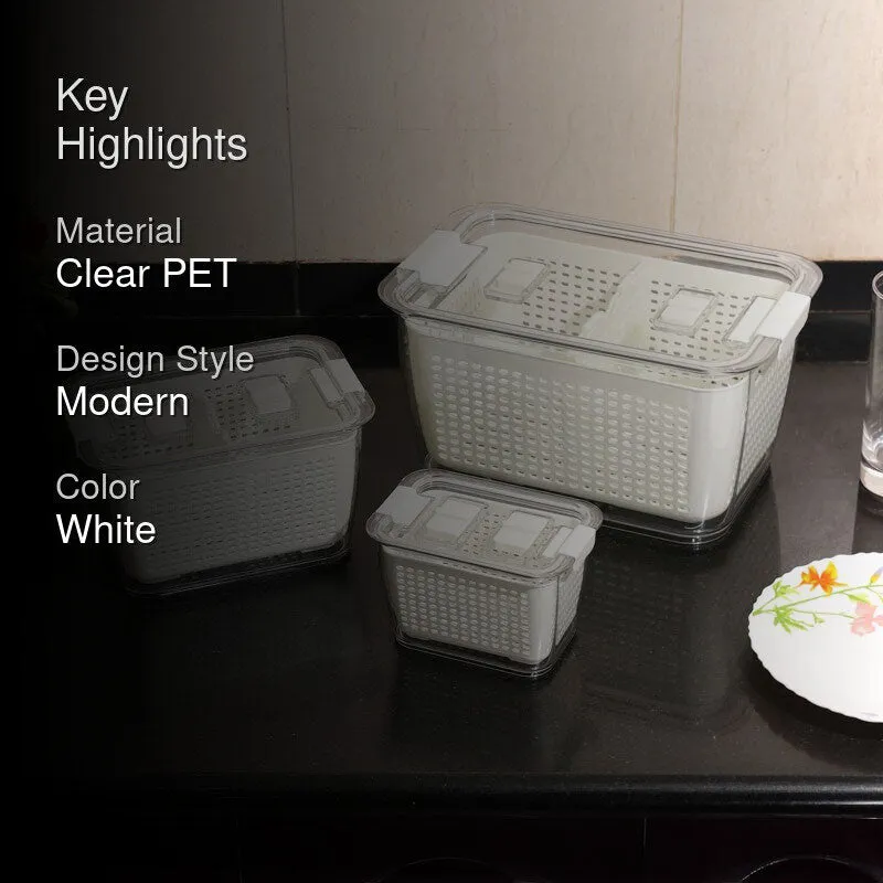 FreshLock White Clear PET Container (480 mL/1700 mL/4500 mL) - Set of Three media 2