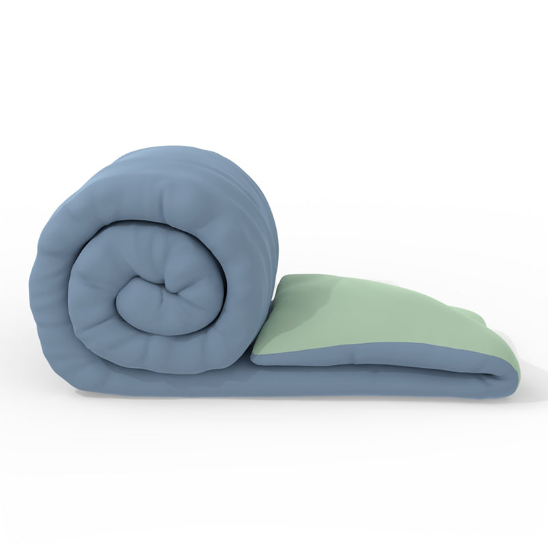 Herbert Reversible Solid Comforter (Blue) - 120 GSM media 7
