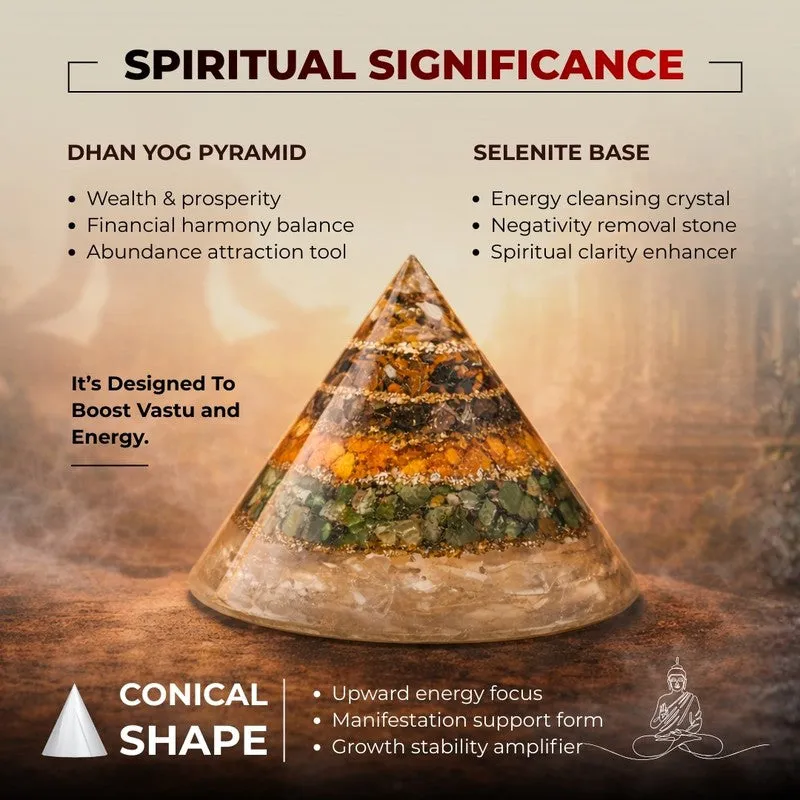 Conical Yoga Glass Pyramid Showpiece media 7