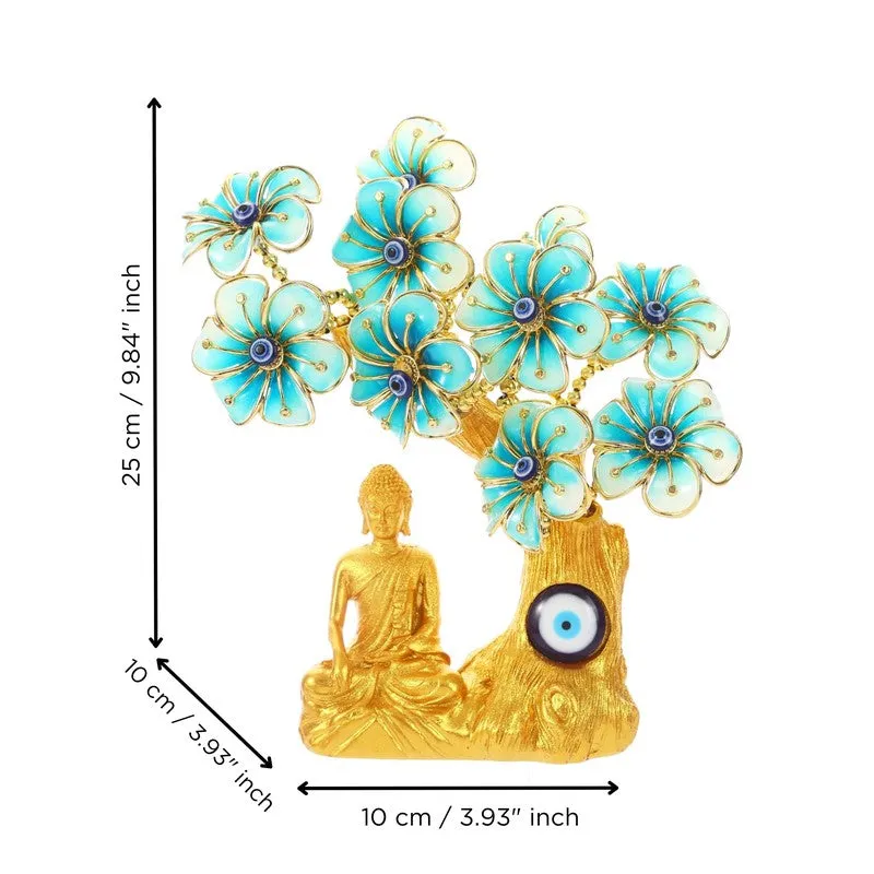 Evil Eye Floral Buddha Resin Showpiece media 5