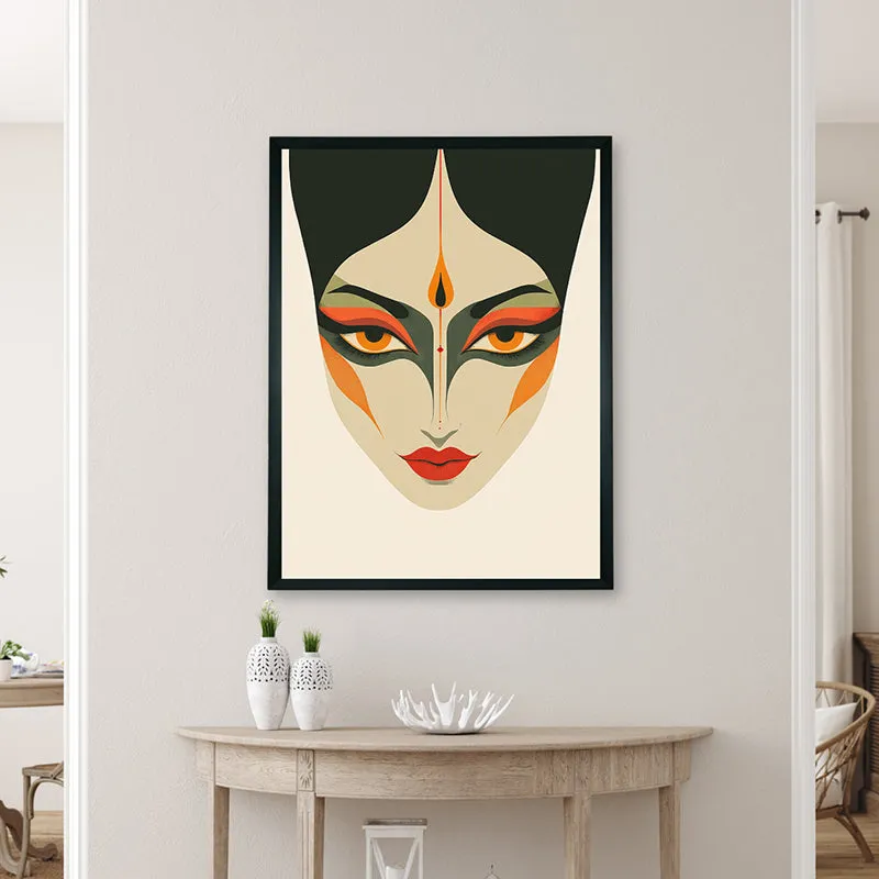 Painted Face Wall Art With Resin Frame media 4