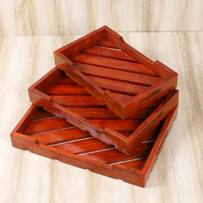 Madera Mango Wood Serving Tray - Set Of Three media 4