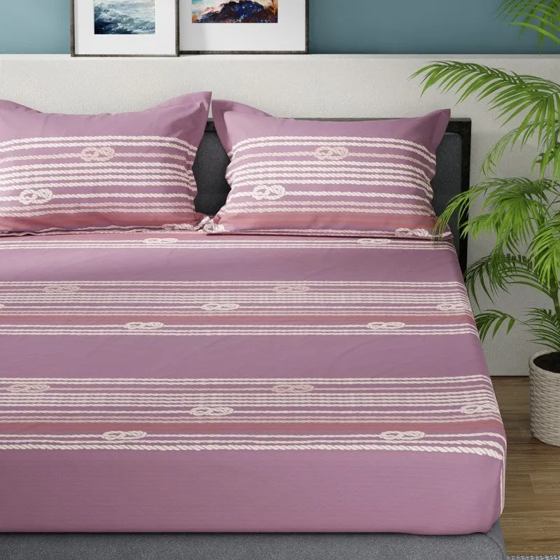 Nautica Snug Nest Cotton Bedsheet (Pink) - 160 TC media 4