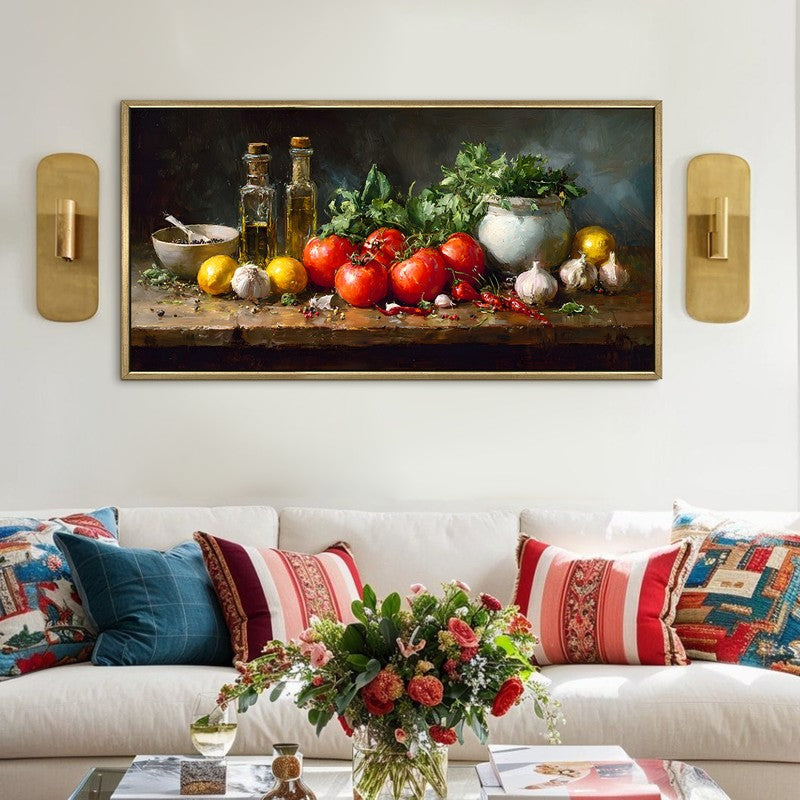 Harvest Table Canvas Wall Painting With Frame