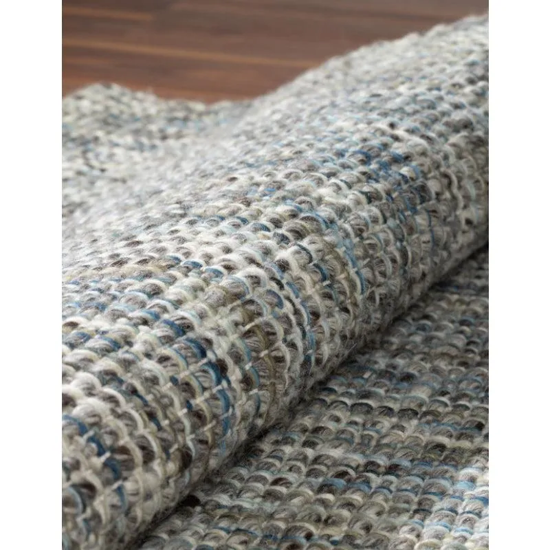 Artistry Threads Hand Woven Wool Rug - Blue & Brown media 6