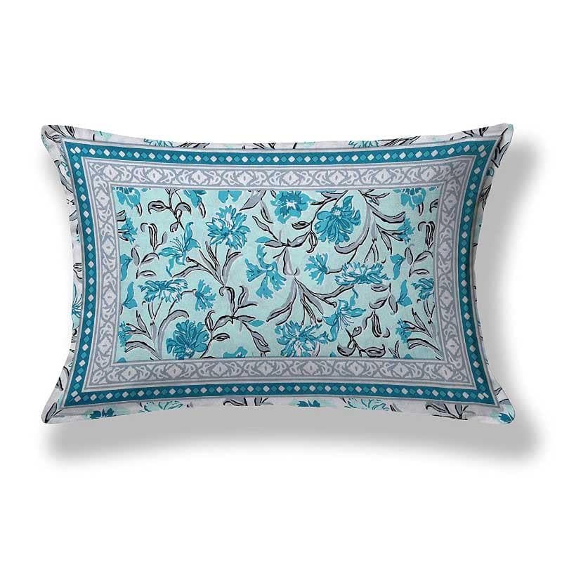 Folk Floral Fiesta Cotton Bedsheet (Blue) - 180 TC media 8