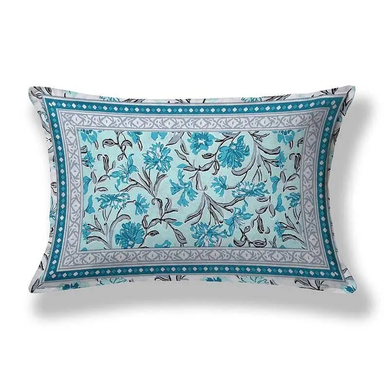 Folk Floral Fiesta Cotton Bedsheet (Blue) - 180 TC media 8