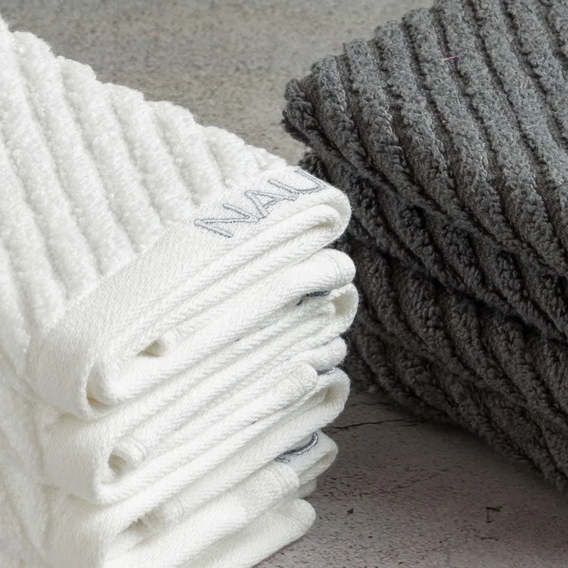 Nautica Riviera Soft Cotton Hand & Face Towel (White & Dark Grey) - Set Of Eight media 5