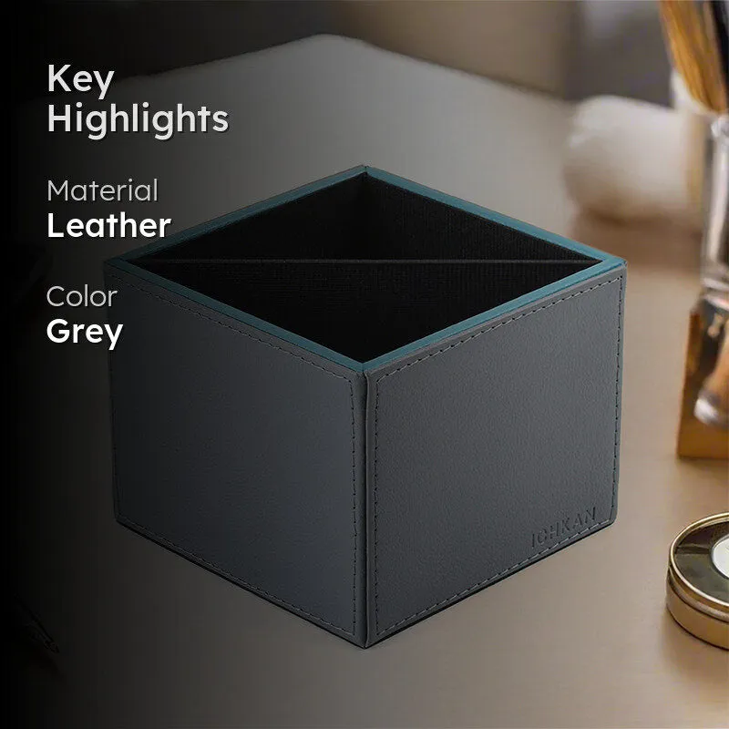 Tisca Faux Leather Pen Stand - Grey media 2