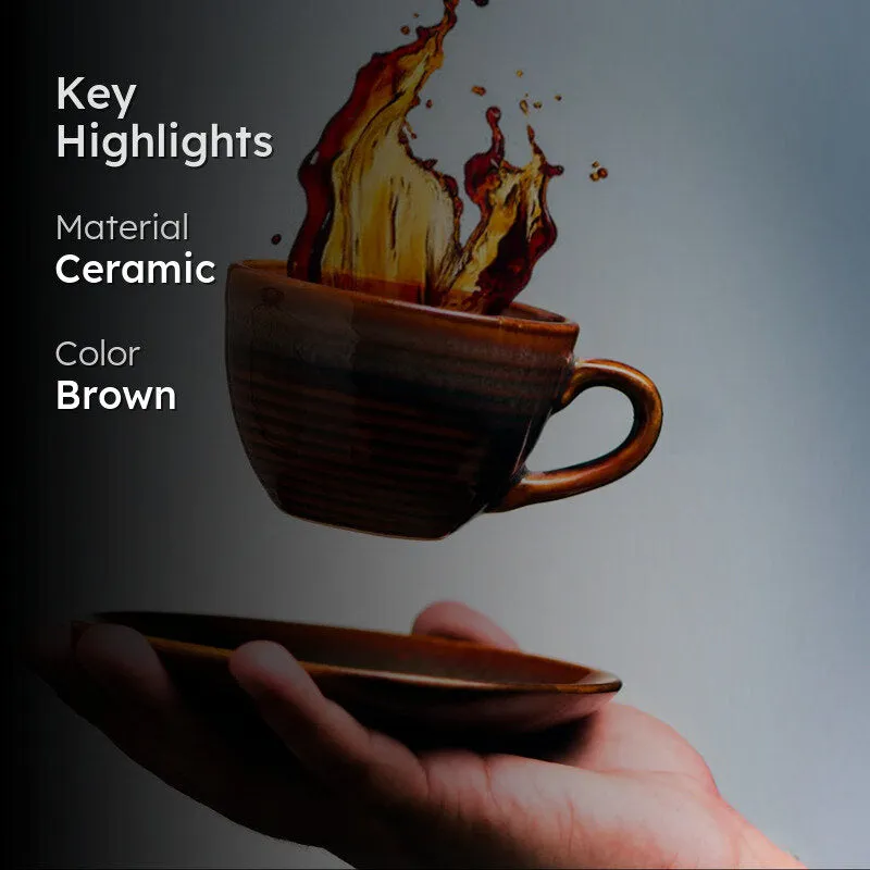 Sragen Handmade Cup & Saucer (300 ML) - Twelve Piece Set media 2