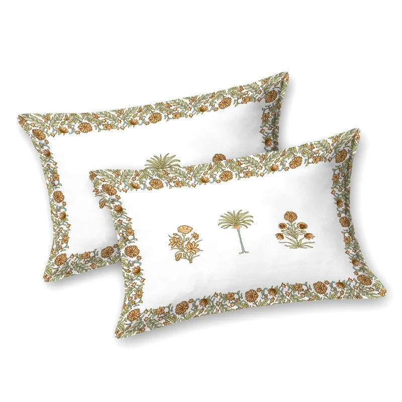 Rang Style Cotton Bedsheet (Orange,Green,White) - 120 TC media 4