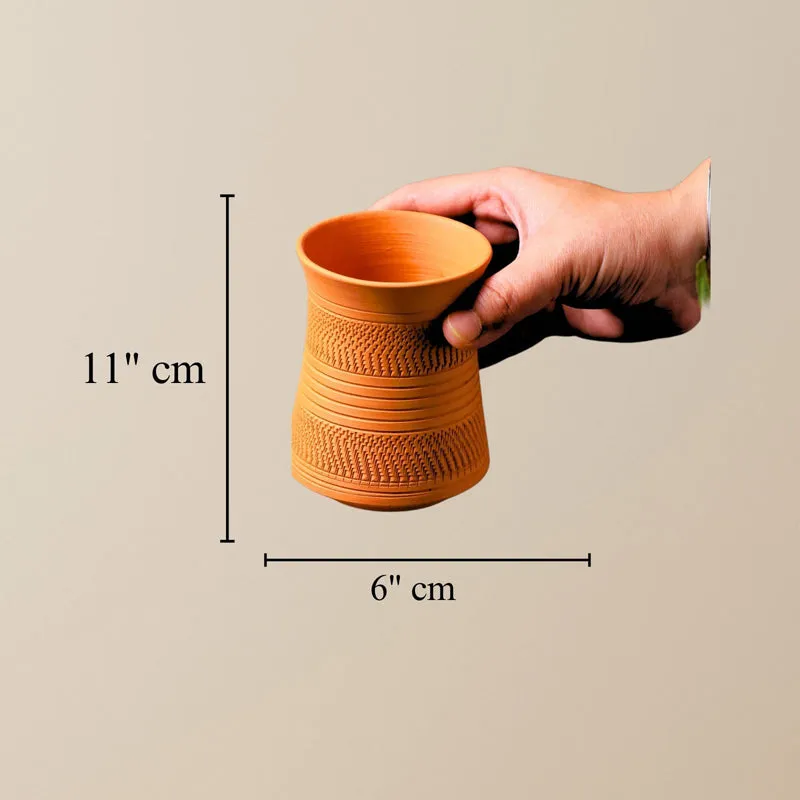 Mitti Curve Terracotta Glass (350 mL) - Set Of Six media 7