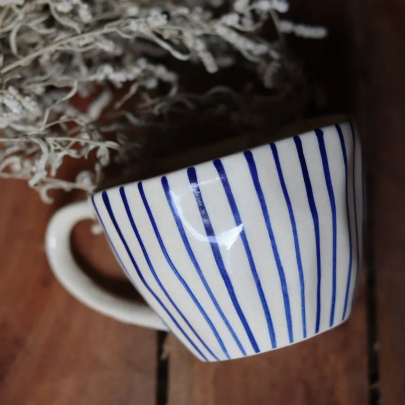 Fabel Ceramic Tea Cup (220 mL Each)/Red,Blue)- Set of Two media 4