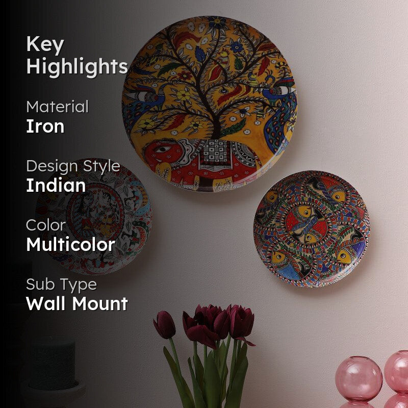 Mural Minara Wall Plate - Set Of Three image 2