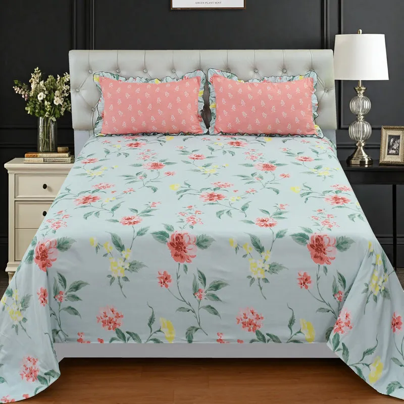 Pansy Field Frill Micro Fiber Bedsheet - 150 GSM media 4