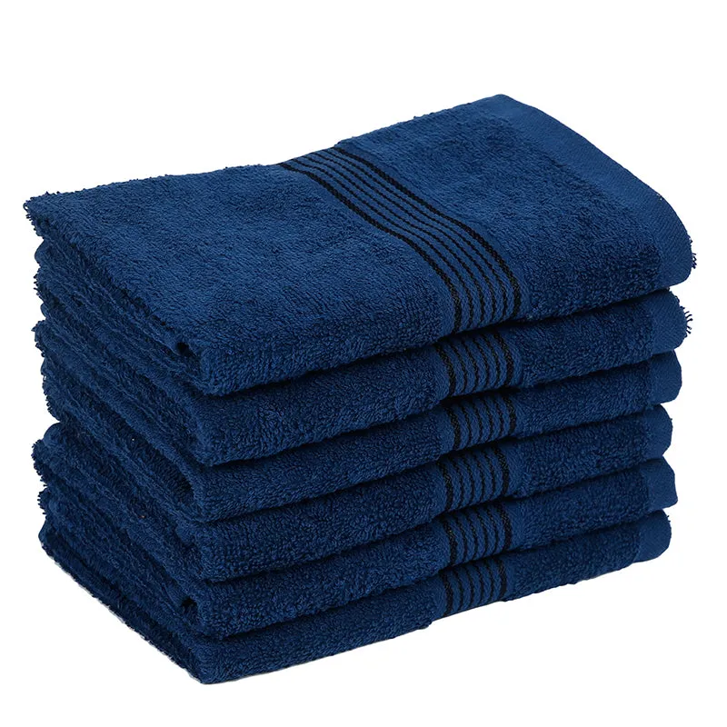 Eva Quick Dry Hand Towel (Navy Blue) - Set Of Six media 3