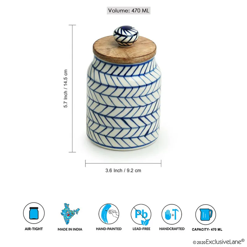 Indigo Ethnic Airtight Storage Jar - 470 mL media 5
