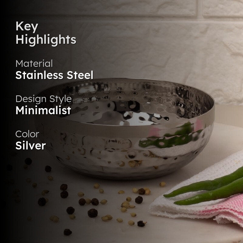 Vintage Charm Hammered Curry Bowl (300 ML) - Set Of Two media 2