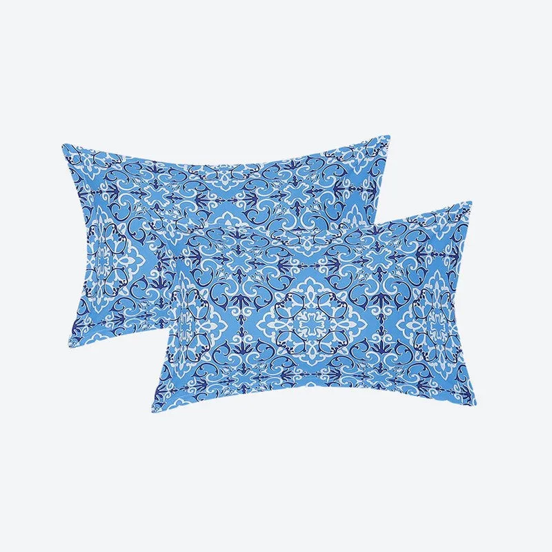 Monte Carlo Petal Aura Cotton Bedsheet (Blue,White) - 104 TC media 9