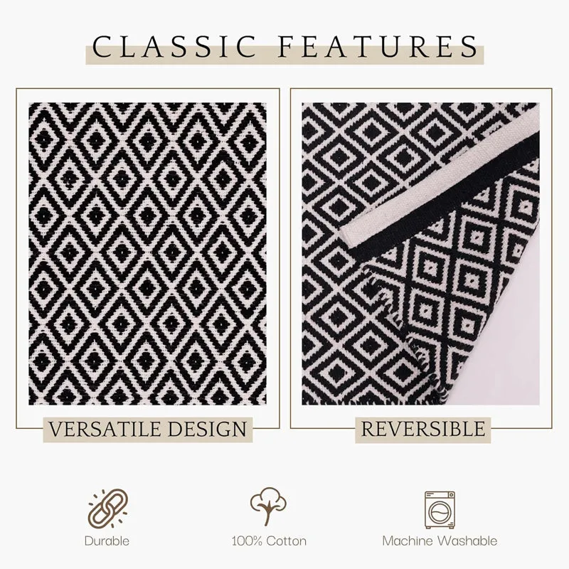 Earthica Cotton Runner Rug - Black media 6