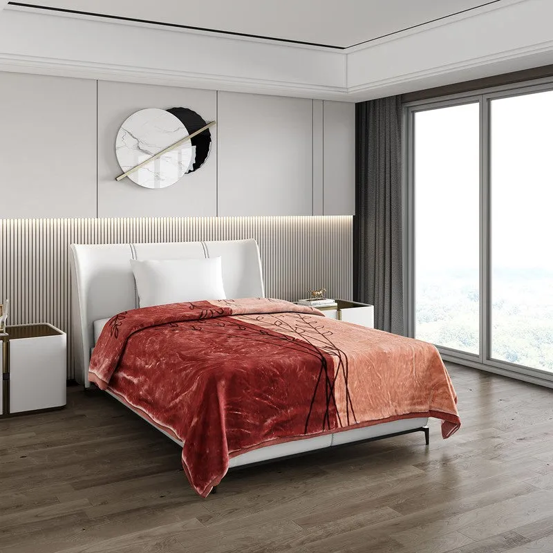 Monte Carlo Crimson Whisper Blanket (Brown) - 950 GSM media 1
