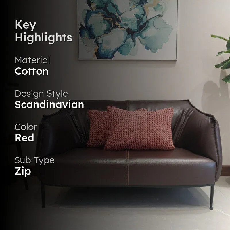 Zenvia Cushion Cover (Red) - Set Of Two media 2
