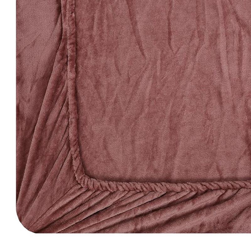 Sarva Solid Cotton Flannel Bedsheet (Brown) - 190 GSM media 4