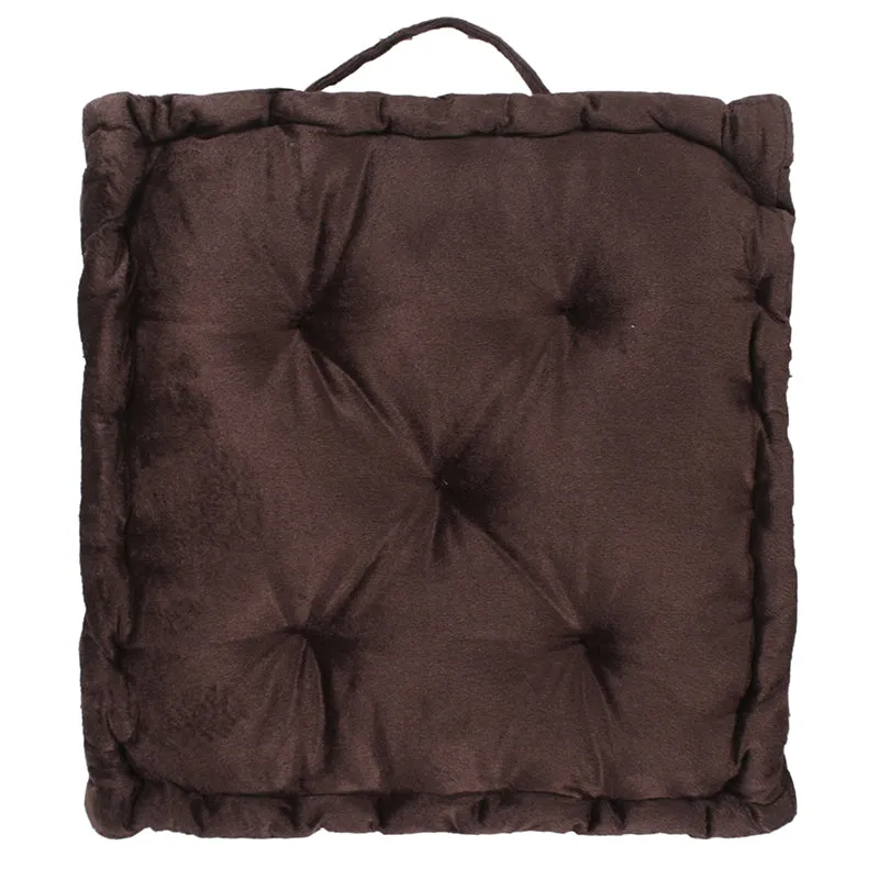 Thera Velvet Floor Cushion (Brown) - Set Of Two media 5