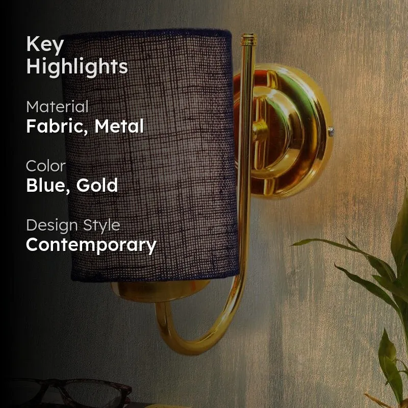 Galora Neva Fabric & Metal Wall Lamp - Blue media 2