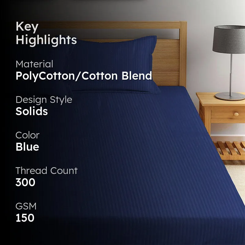 Onyx Stripes Bedsheet (Blue) - 150 GSM media 2