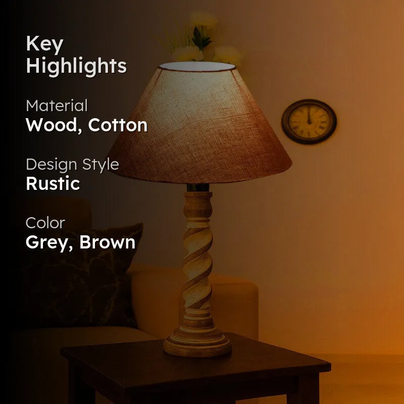 Modera Livo Wooden Table Lamp - Grey media 2