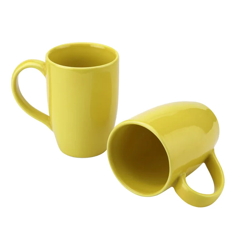 Kopi Ceramic Coffee Mug (Yellow/350 mL Each) - Set Of Two media 4