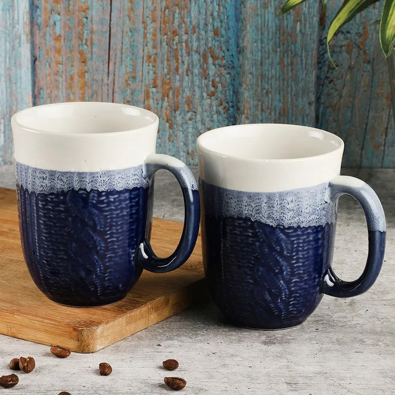 Indigo Stoneware Coffee Mug (340 mL Each) - Set Of Two media 1