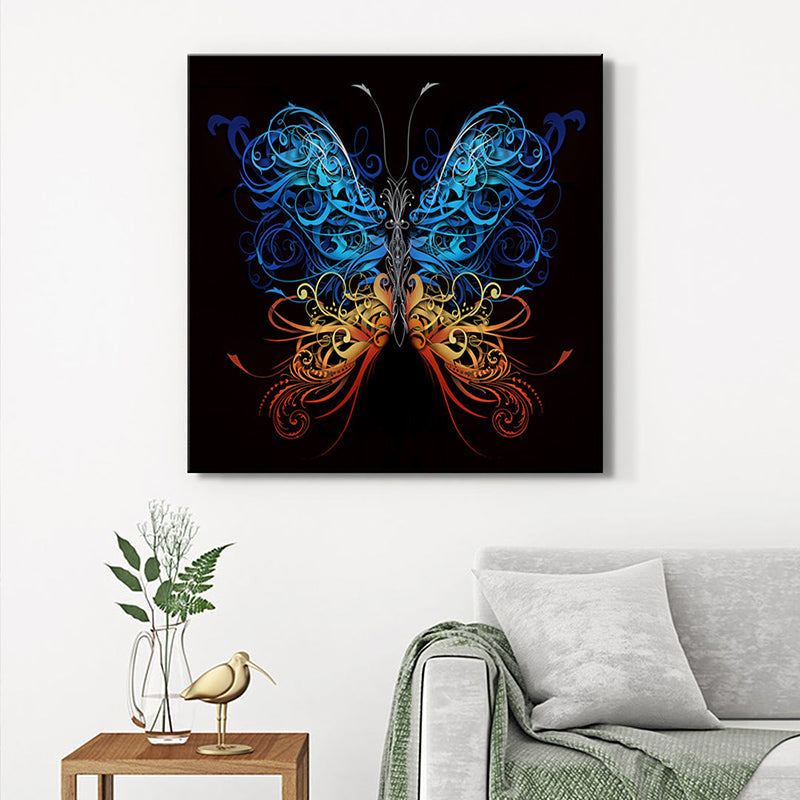 Vibrant Butterfly Wall Painting