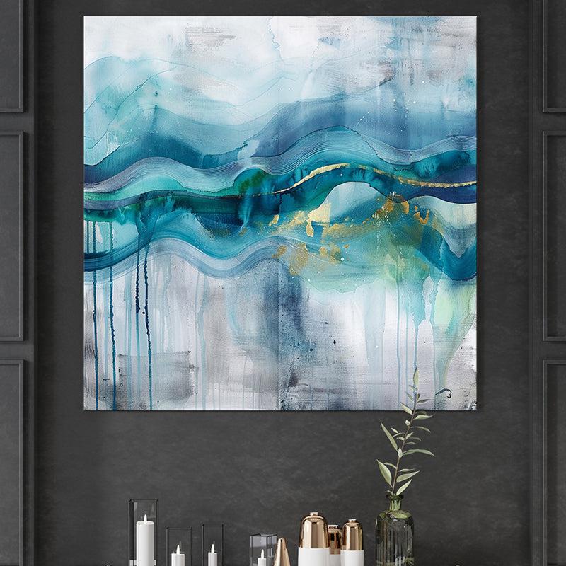 Ocean Wave Flow Abstract Wall Painting