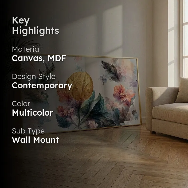 Celestial Garden Bloom Canvas Wall Painting With Frame media 2