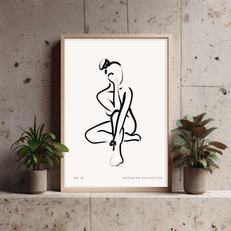 Meditazione Archival Canvas Wall Art - Natural Brown Frame media 4