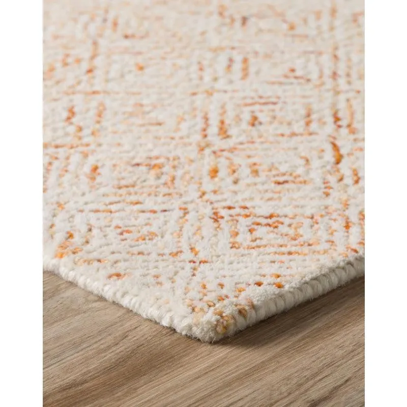 Timeless Textures Hand Tufted Wool Rug - Orange & White media 5