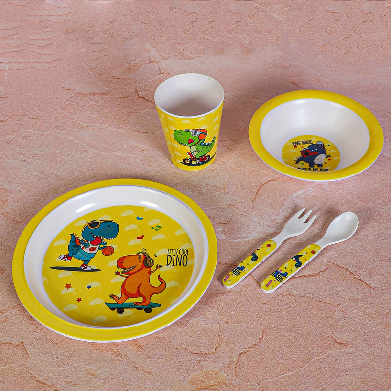 Dino Playtime Kids Dinner Set - Five Piece Set media 5