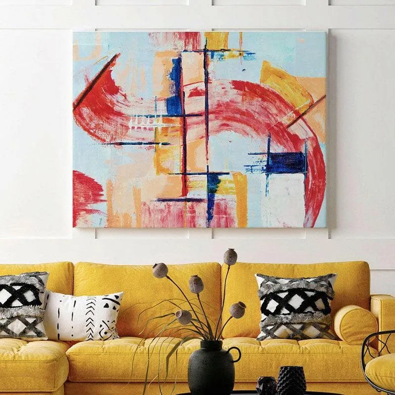 Happiness Abstract Canvas Painting - Gallery Wrap media 3