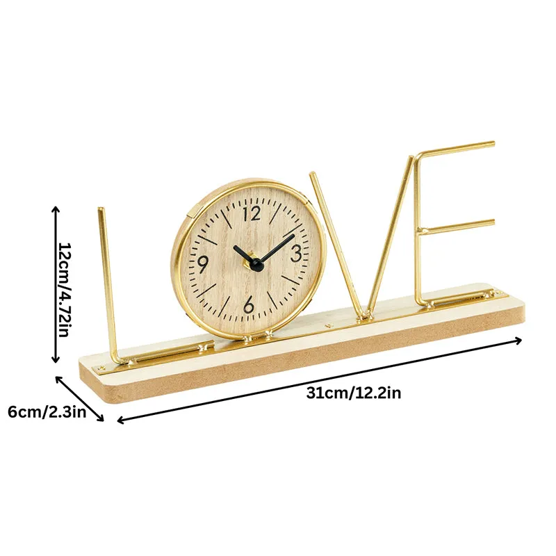 Typo Love Table Clock - Gold media 9